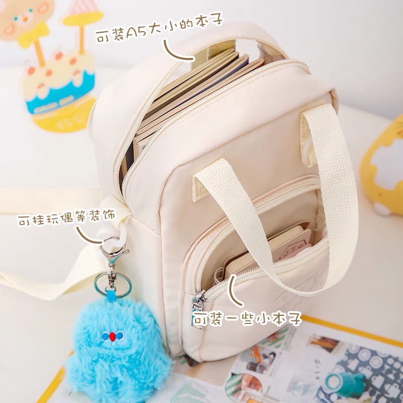 Phiên bản Hàn Quốc túi búp bê 20CM cô gái mới sinh viên dễ thương thêu túi đeo vai trong suốt