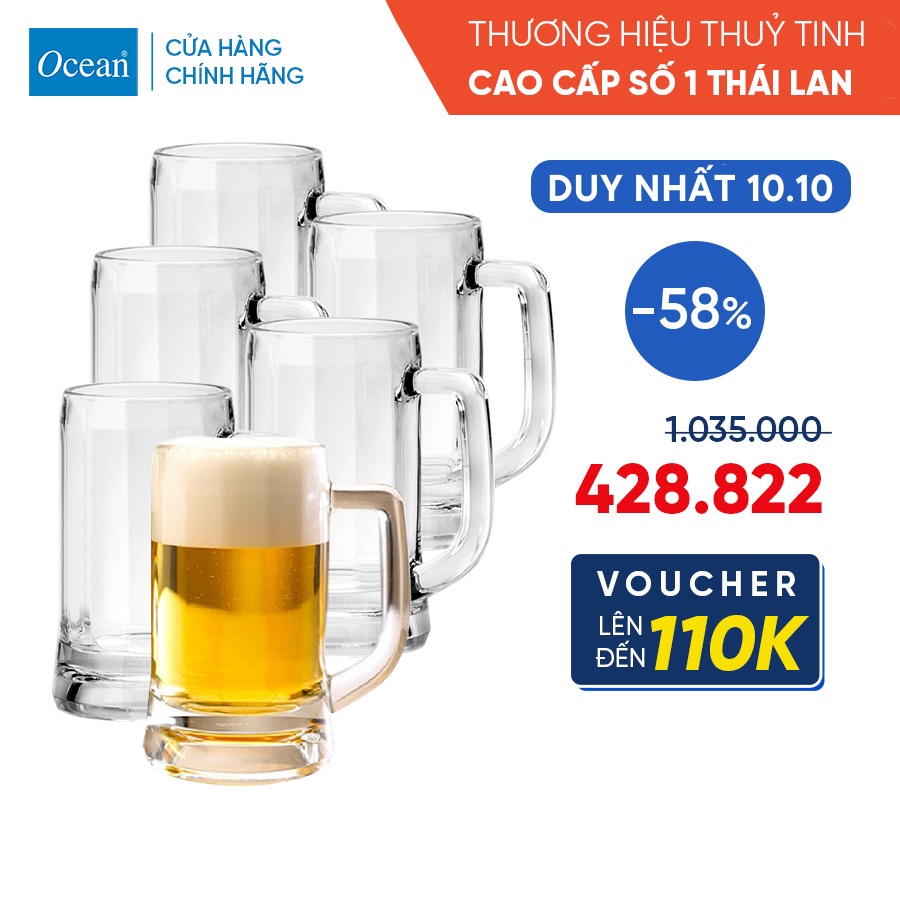 Bộ 6 Ly Bia Thủy Tinh - Ocean Munich 640ml