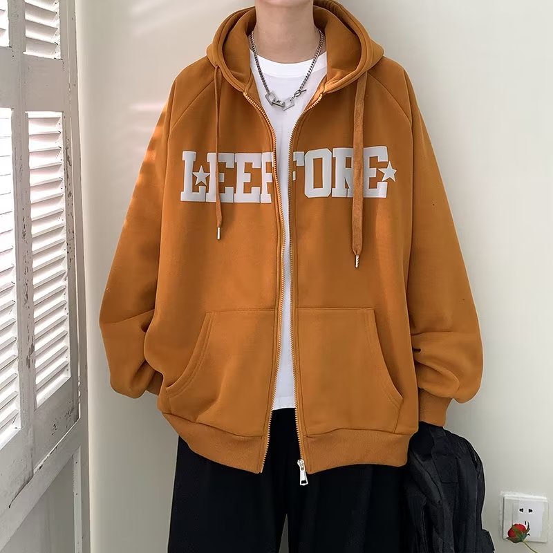 Áo Khoác Cardigan Có Nón In Họa Tiết Phong Cách Retro Mỹ Mẫu Mới 2022 Thời Trang Xuân Thu Cho Nam