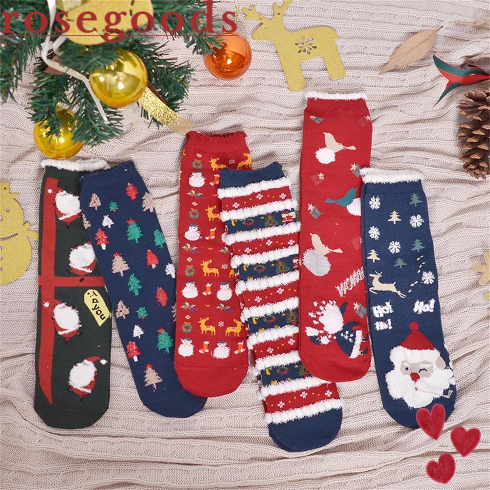 Tất Cotton Giữ ẤM MềM MạI HọA TiếT GiáNg Sinh