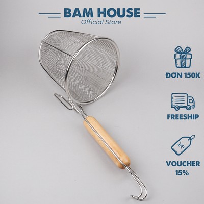 Vá trụng hủ tiếu mì inox Bam House sáng bóng loại lớn cao cấp VTHT01