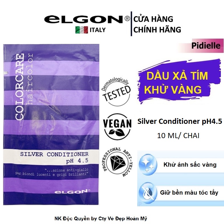 Dầu Xả Tím Elgon Silver Conditioner khử vàng giữ bền màu tóc Khói Xám Bạch Kim