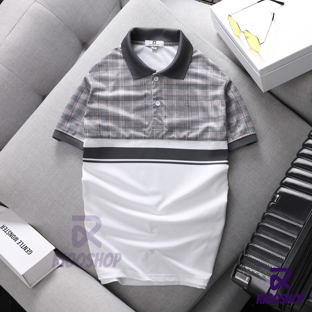 Áo thun polo nam, áo có cổ nam họa tiết vnxk vải dày, đẹp, form rộng, có size lớn, đơn giản, cộc tay RIOOSHOP RSP018