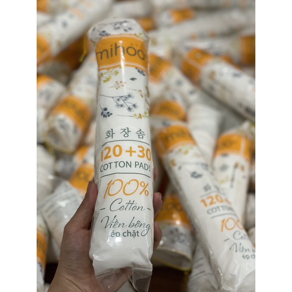 BÔNG TẨY TRANG MIHOO KOKIMI 150 200 210 240 miếng MỀM MẠI 100% COTTON-CHÍNH HÃNG 100%