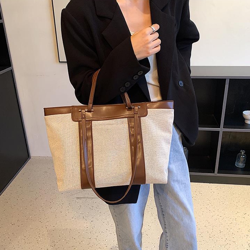 Túi xách IELGY đeo vai vải bạt thiết kế ngăn chứa rộng thời trang cho nữ