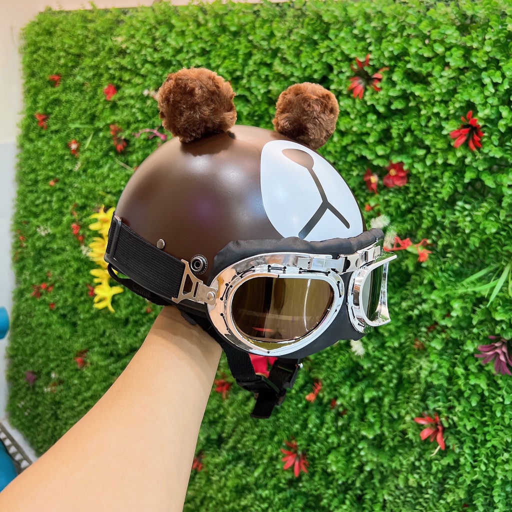 Mũ Bảo Hiểm Phượt Có gắn Tai Thú