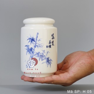 HŨ ĐỰNG TRÀ 250ml bằng sứ AN TOÀN SỬ DỤNG - GỐM SỨ BẠCH DƯƠNG - HC-08