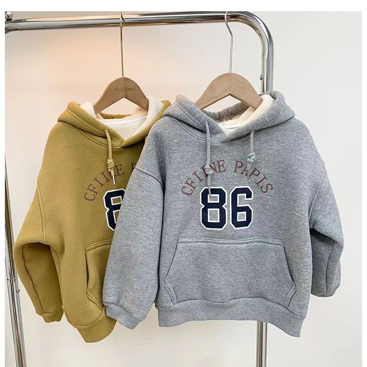 ❤Áo Hoodie Lót Lông Cừu Dày Dặn Tay Dài Thời Trang Xuân Thu 2022 Cho Bé Gái