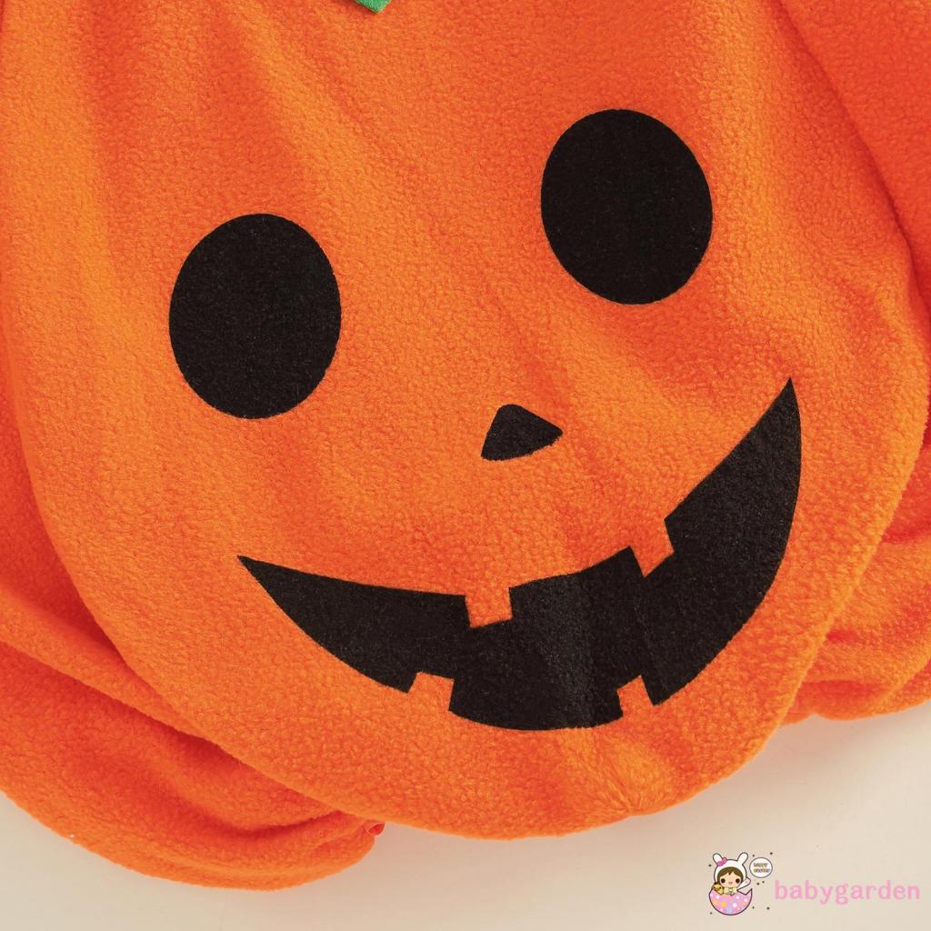 Set Áo Liền Quần + Mũ + Giày Hình Bí Ngô Dễ Thương Cho Bé