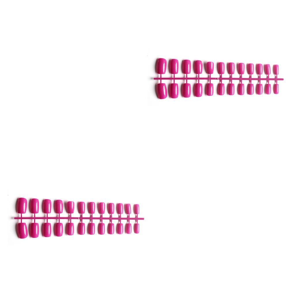 Bộ 1 / 2 / 3 / 5 24 Móng Tay Giả Hình Vuông Thiết Kế Độc Đáo Cho Salon # 1