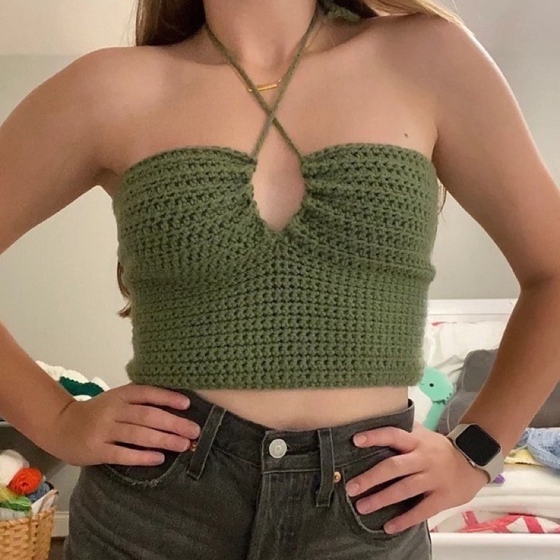 Áo ống len handmade basic