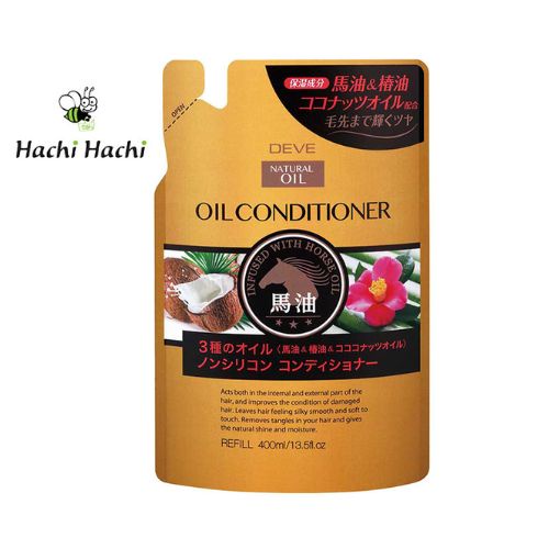 Dầu xả dưỡng tóc bóng mượt tinh dầu thiên nhiên Kumano Yushi 400ml (Túi refill) - Hachi Hachi Japan Shop