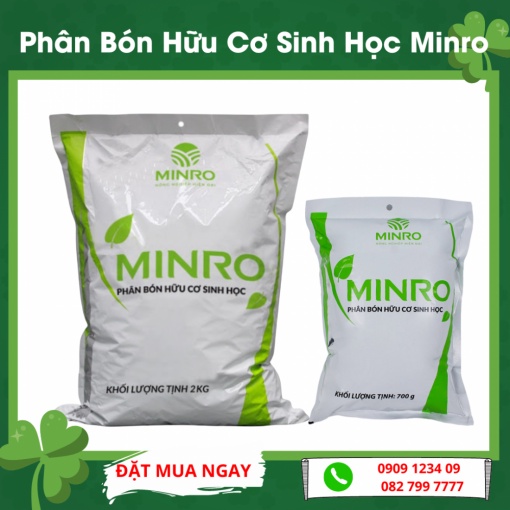 Phân Hữu cơ sinh học cao cấp Minro gói 2kg phù hợp cho tất cả các loại cây trồng (Vườn Sài Gòn - Vuon Sai Gon)