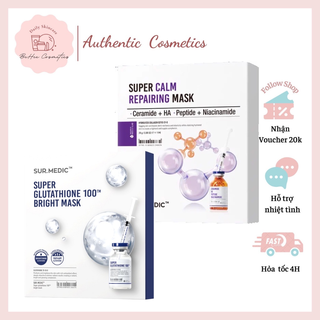 Mặt Nạ Dưỡng Trắng Cấp Ẩm & Chống Lão Hóa Sur.Medic+ Mẫu Mới - FULL HỘP ( 10 miếng )