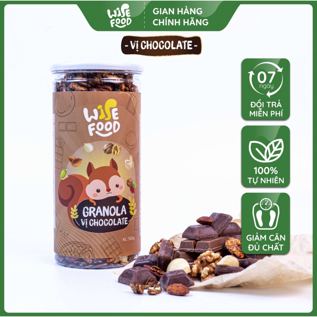 Granola Vị Chocolate 500g WISE FOOD
