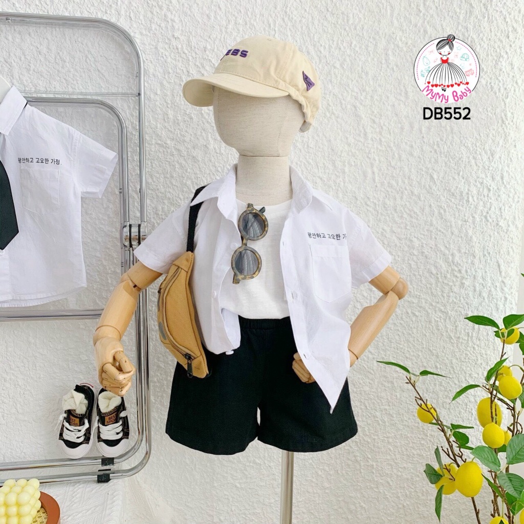 Đồ bộ sơ mi trắng cà vạt đen đơn giản mà rất tinh tế