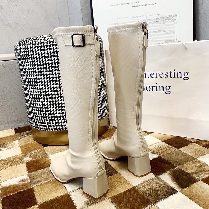 boot bắp khoá sau gót trụ 7 p lót nỉ siêu ấm êm !!!