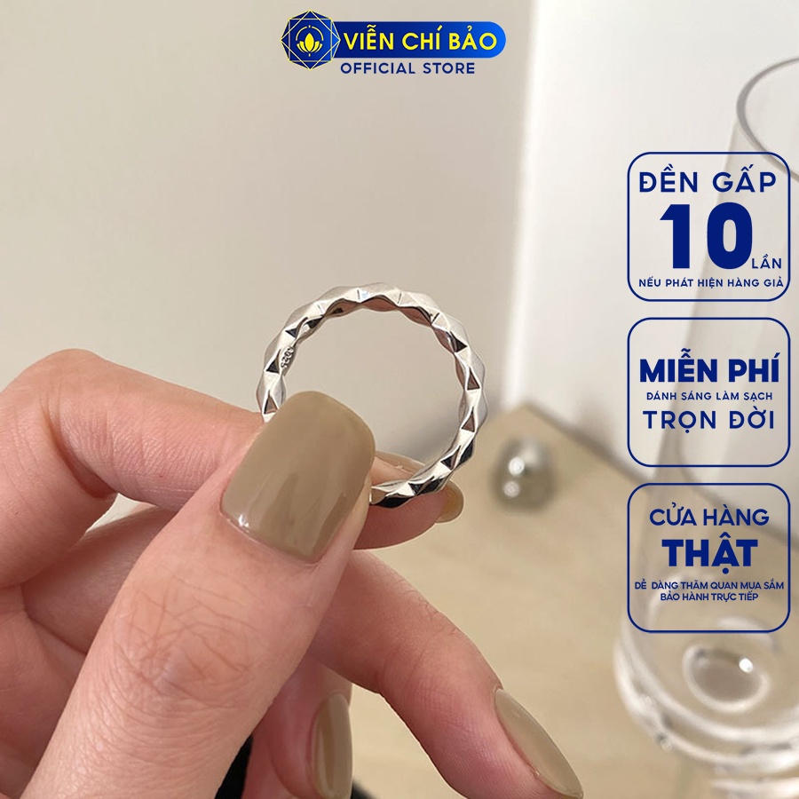 Nhẫn bạc nữ đa giác ngón cái chất liệu bạc 925 thời trang phụ kiện trang sức Viễn Chí Bảo N000601
