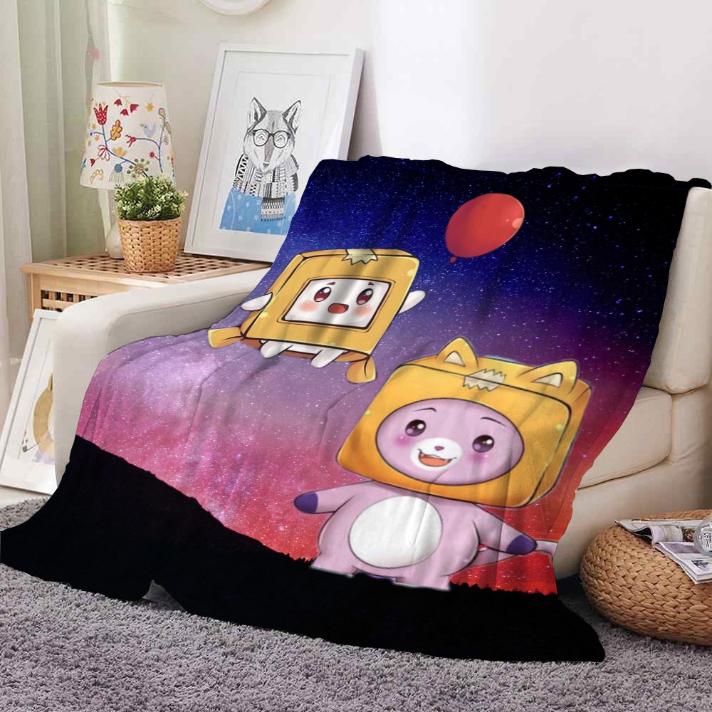 Chăn Lông Cừu Siêu Mềm 75cmx100cm In Hình Cáo Hoạt Hình Cho Phòng Ngủ Của Bé