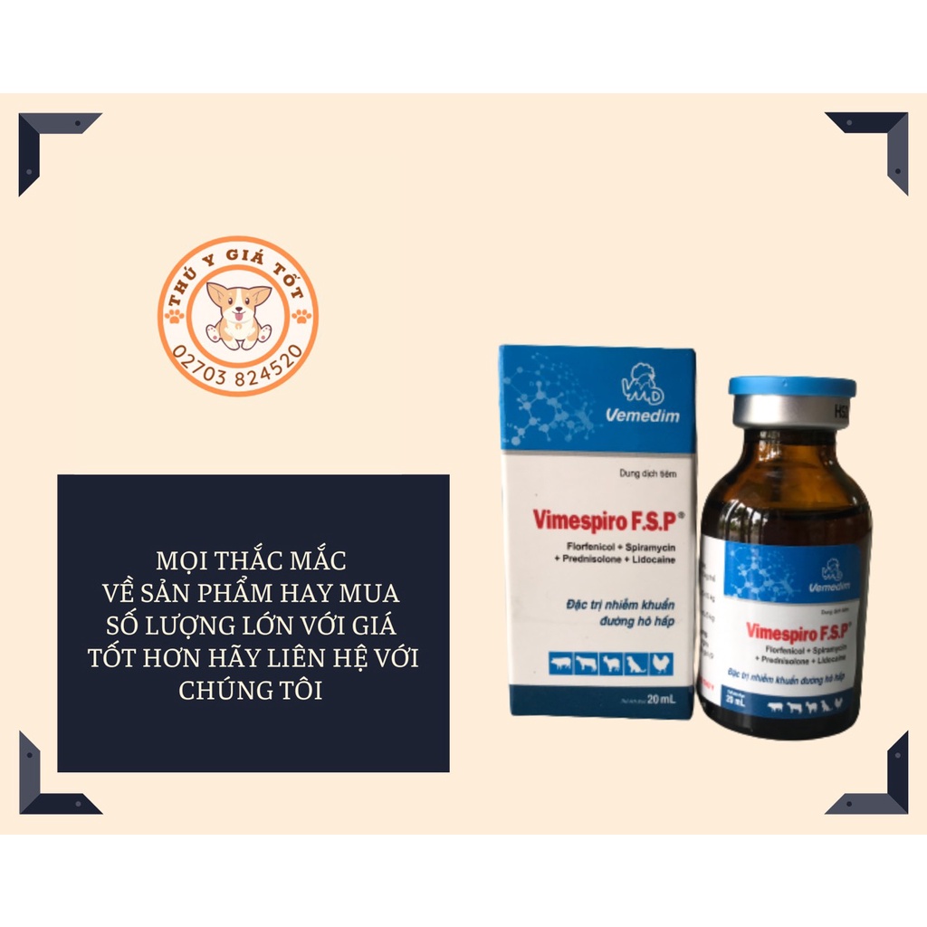 VIMESPIRO F.S.P 20ML VIÊM PHỔI, ĐƯỜNG HÔ HẤP