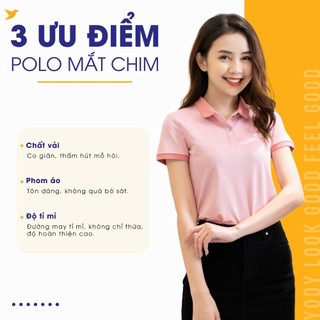 Áo polo nữ YODY hiệu ứng mắt chim melange phiên bản bán chạy APN3340