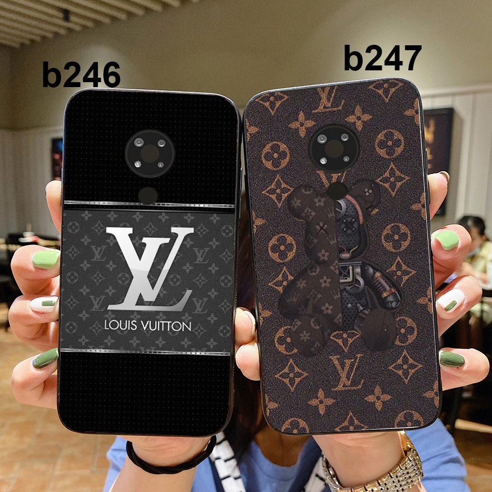 Ốp lưng điện thoại nokia 3.4 thương hiệu LV louis vuit ton in vân da