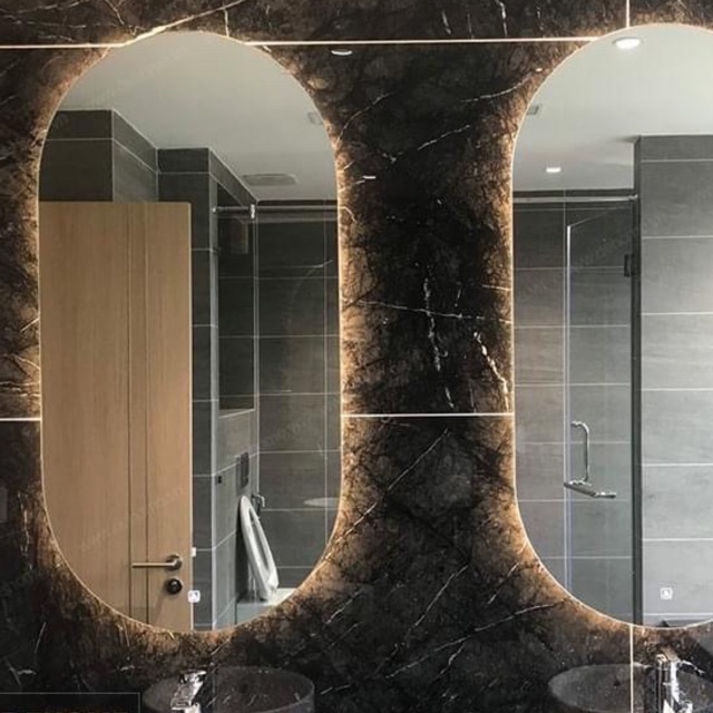 Gương Bầu Dục Treo Tường Decor Nhà Tắm Có Đèn Led Cảm Ứng Thiết Kế Sang Trọng Tối Giản