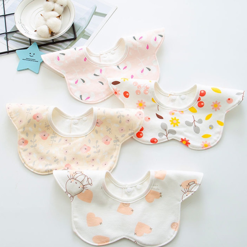 Yếm Ăn Cotton Có Thể Xoay 360 Độ Chống Nước Bọt 24 Giờ Tiện Dụng Cho Bé