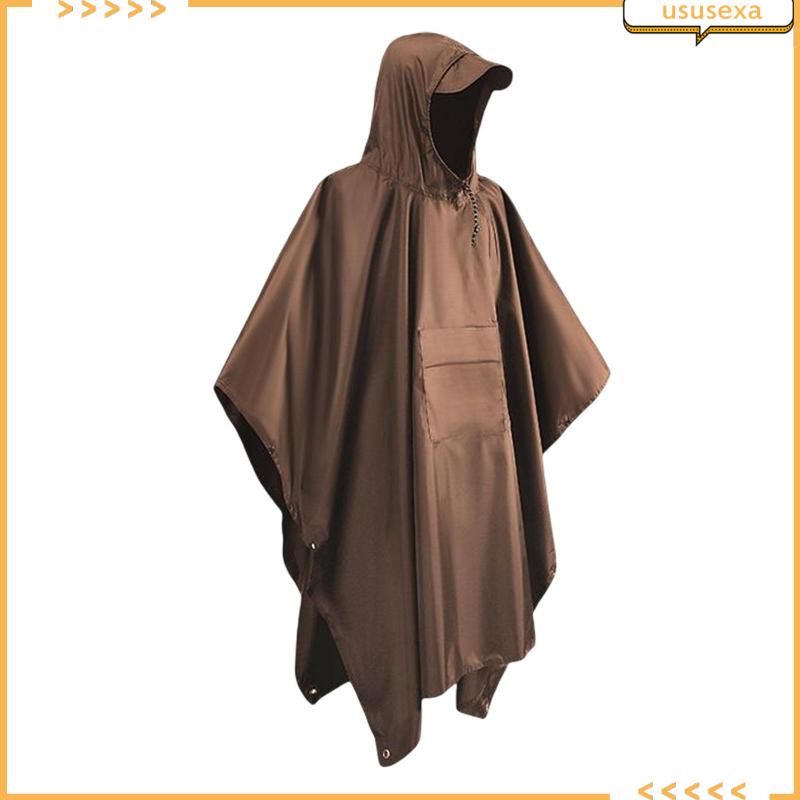 Áo Mưa Poncho Có Mũ Trùm Gọn Nhẹ Chống Nước Có Túi Cho Người Lớn