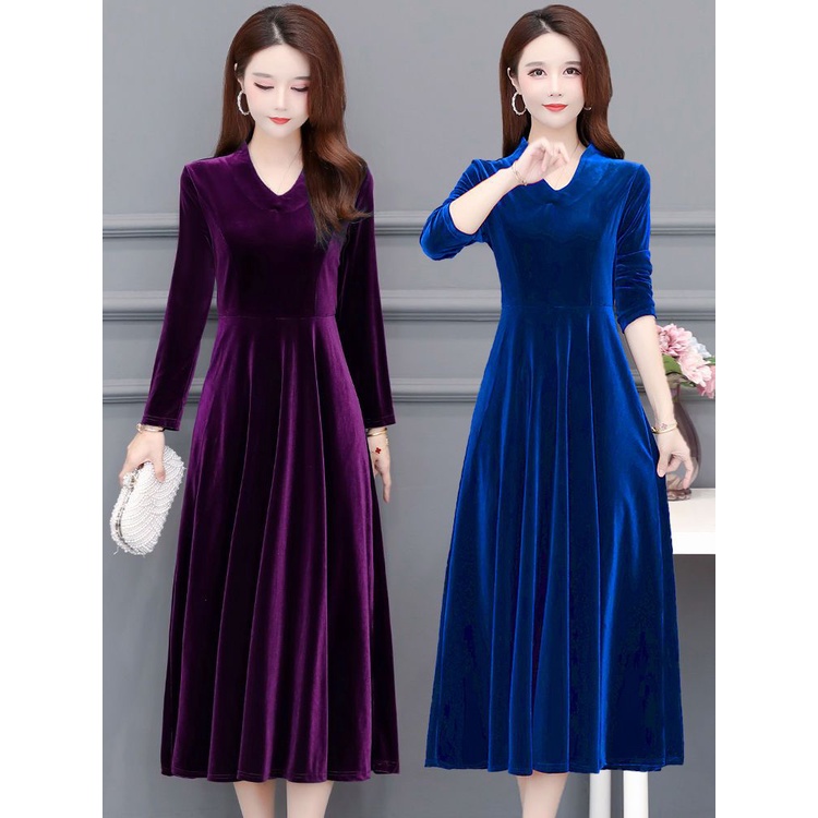 Váy Nhung Đỏ Nữ Dài Che Bụng Phong Cách Phương Tây Cao Cấp Sang Trọng Cho Mẹ Và Bé