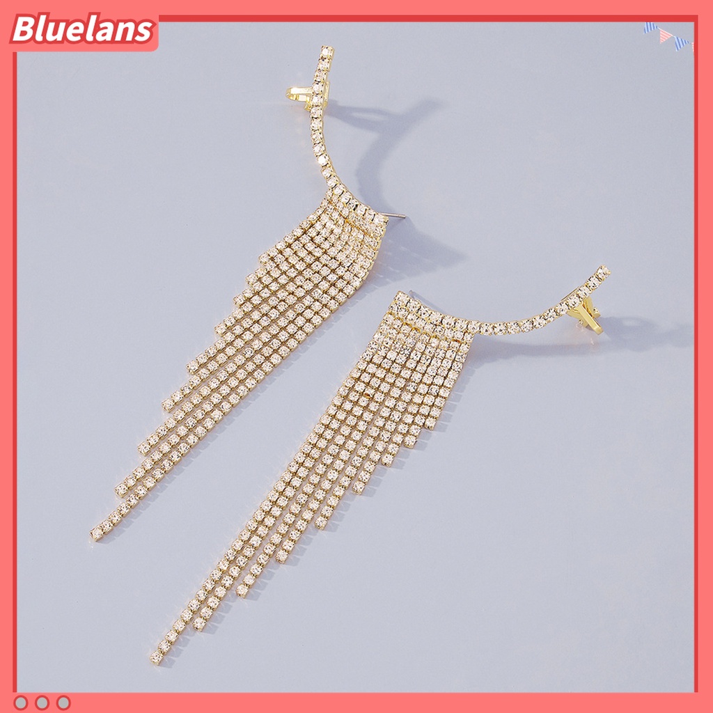 1 Đôi Bông Tai Dáng Dài Đính Đá Lấp Lánh Thời Trang Dự Tiệc 48h