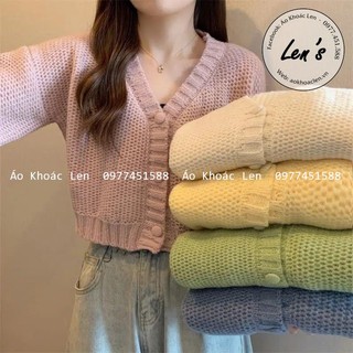 ÁO KHOÁC LEN CROPTOP NÚT BỌC