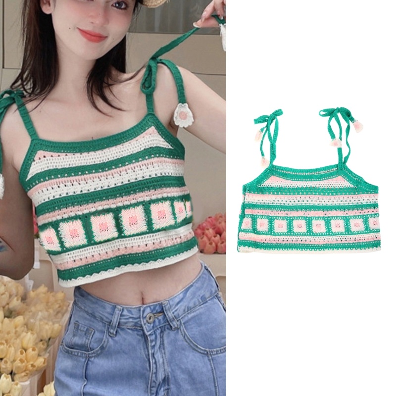 Áo Croptop Dệt Kim Hở Vai Họa Tiết Hoa 3D Thời Trang Cho Nữ