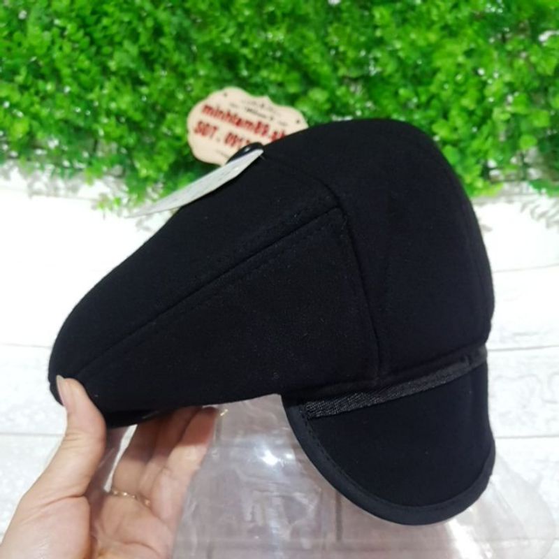 Mũ Beret  mỏ vịt nam  mùa đông cho các ông '" có che tai ấm áp"