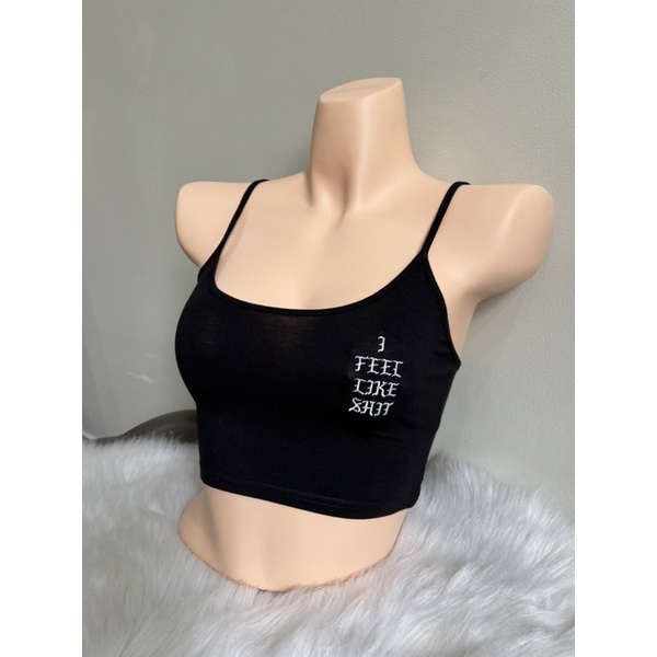 Áo hai dây thêu chữ ngang