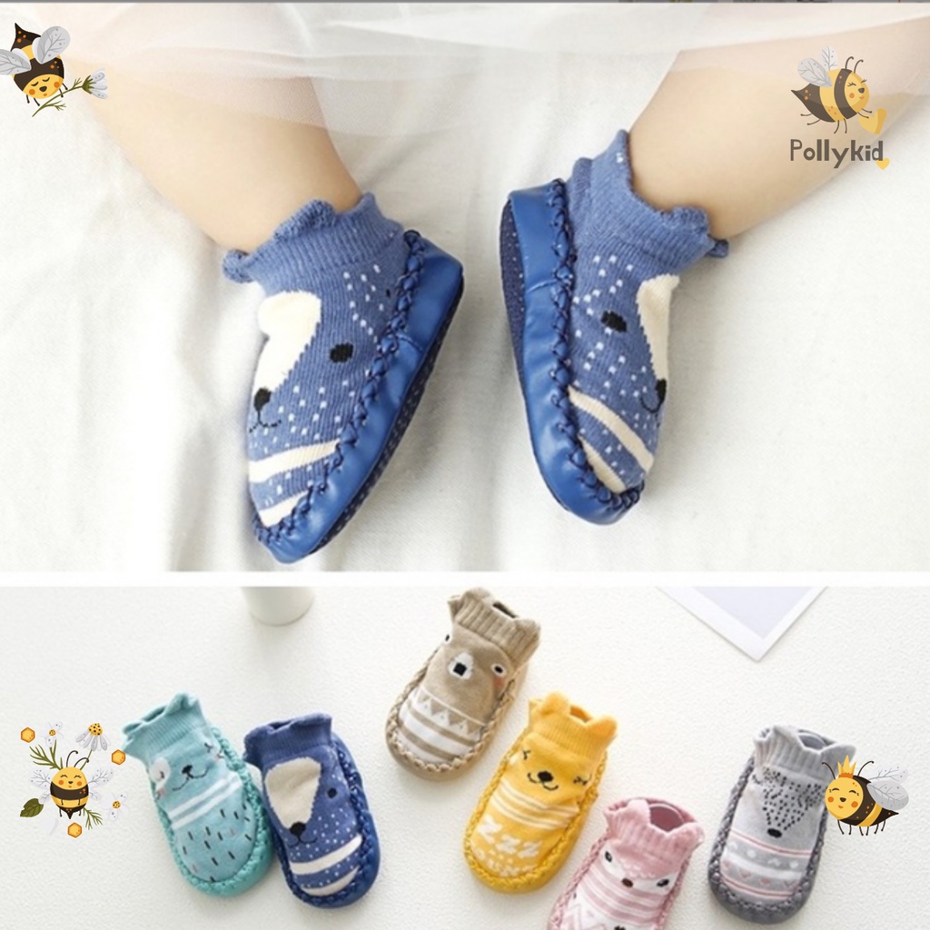 Giày Tập Đi Cho Bé Chống Trơn Trượt Hàng Cao Cấp Cổ Ngắn Đáng Yêu Cho Bé Hàng Loại 1 Pollykid - SP216