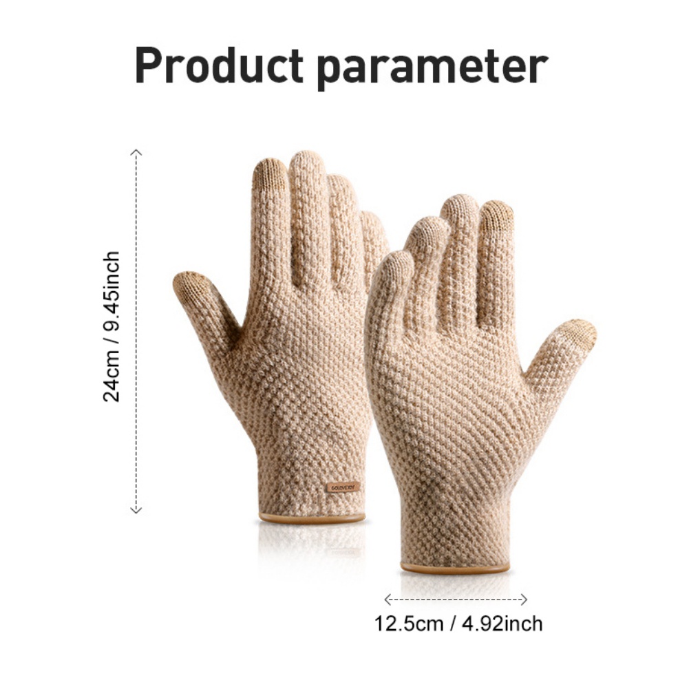 Găng Tay Dệt Kim Giữ Ấm Chống Trượt Có Thể Chạm Màn Hình Cảm Ứng