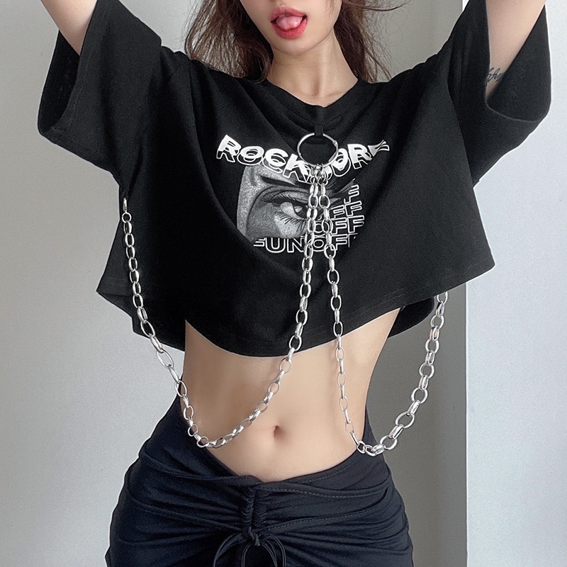 Áo Thun Crop Top Grunge Mujer Fairy Y2k Phụ Kiện Cho Nữ Core 2022 Goth Hombre