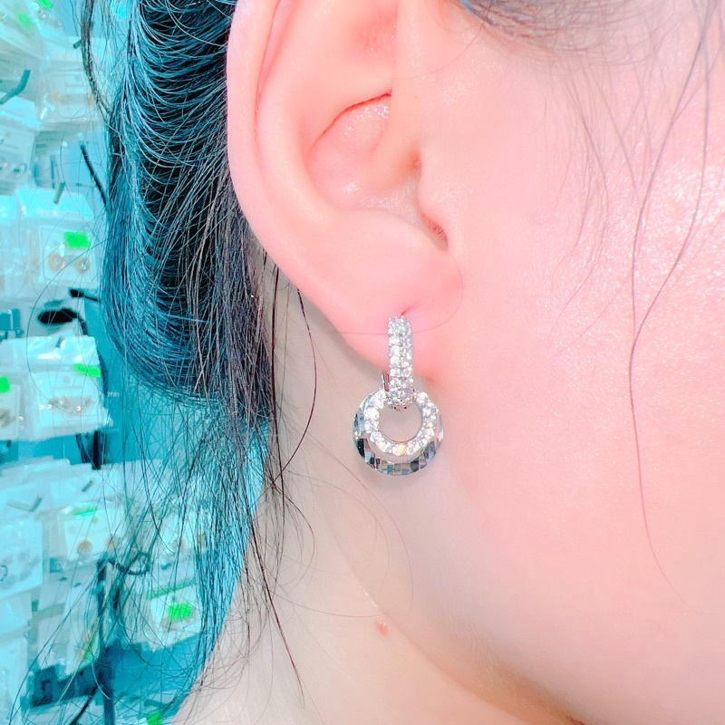 Bông tai khoen tròn mạ bạch kim