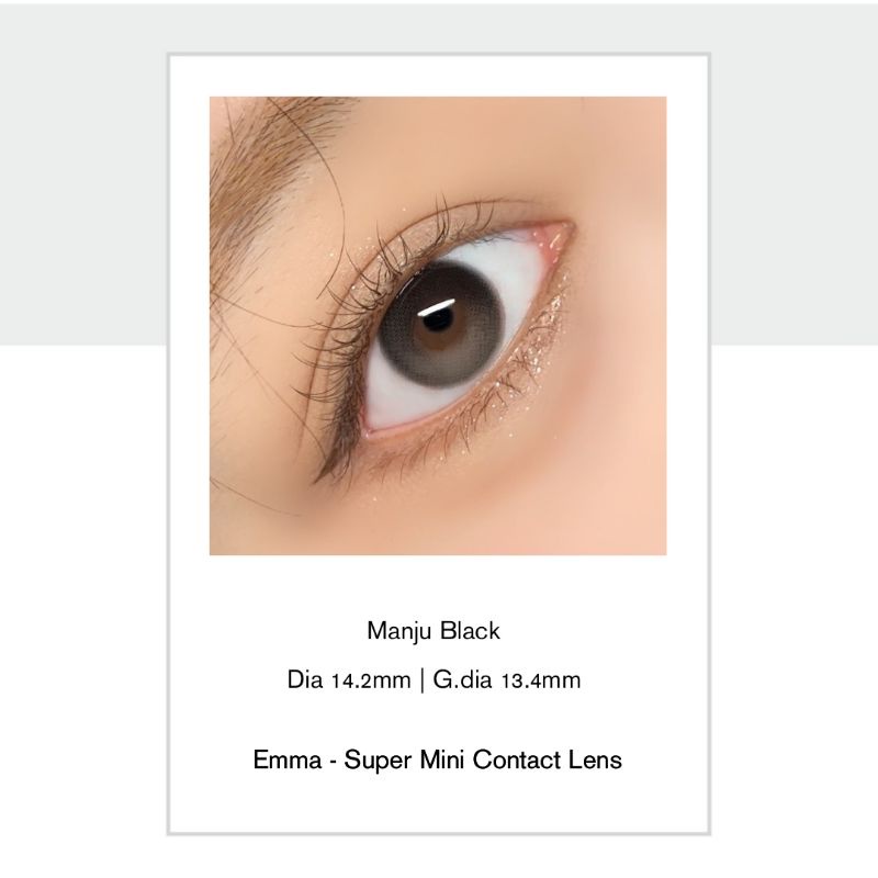 🌸 Kính Áp Tròng Manju Black - Kính giãn tròng màu đen mix màu tây nhẹ / Emma Super Mini Contact Lens 🌸