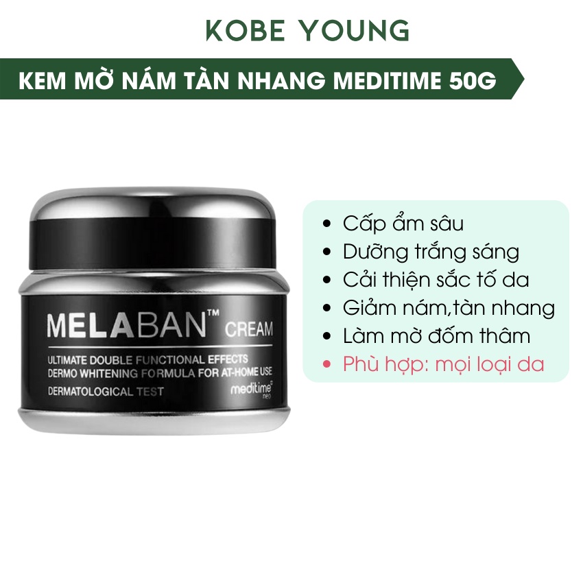 Kem Nám Tàn Nhang Melaban Dưỡng Trắng Cấp Ẩm Dược Mỹ Phẩm Meditime Cream 50g - KOBE YOUNG