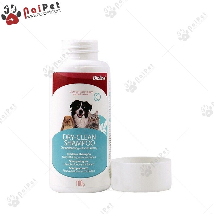 Phấn Tắm Khô Cho Chó Mèo Dry-Clean Shampoo Bioline 100g