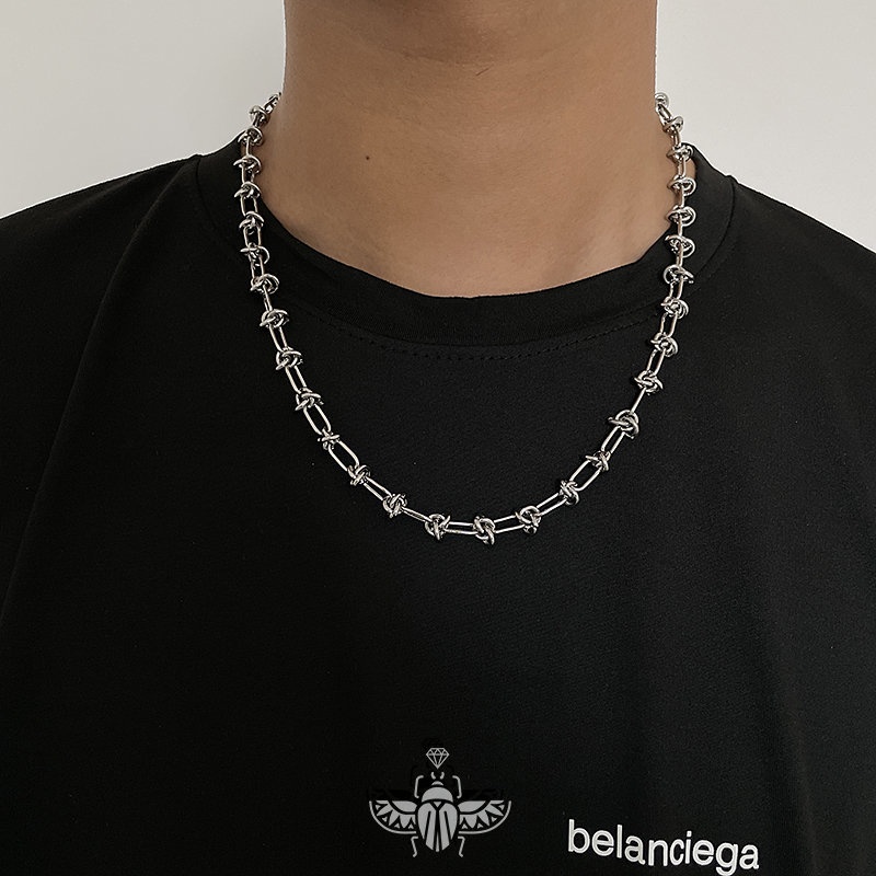Vòng cổ Bằng Thép Không Gỉ Mặt Gai Thời Trang Hip Hop Đường Phố Cho Nam Và Nữ