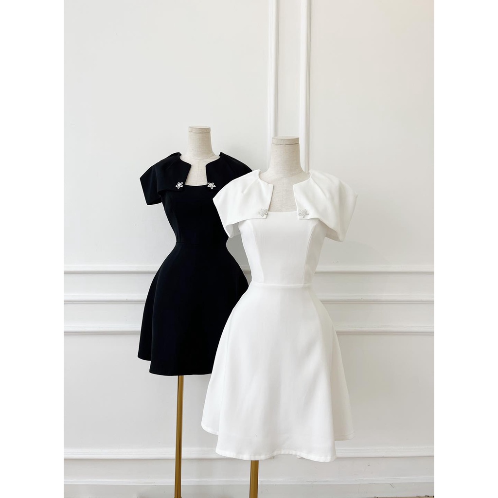 Đầm xoè tay búp hình thật