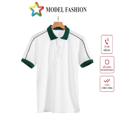 Áo thun polo nam nữ tay ngắn họa tiết viền vai hàn Model Fashion