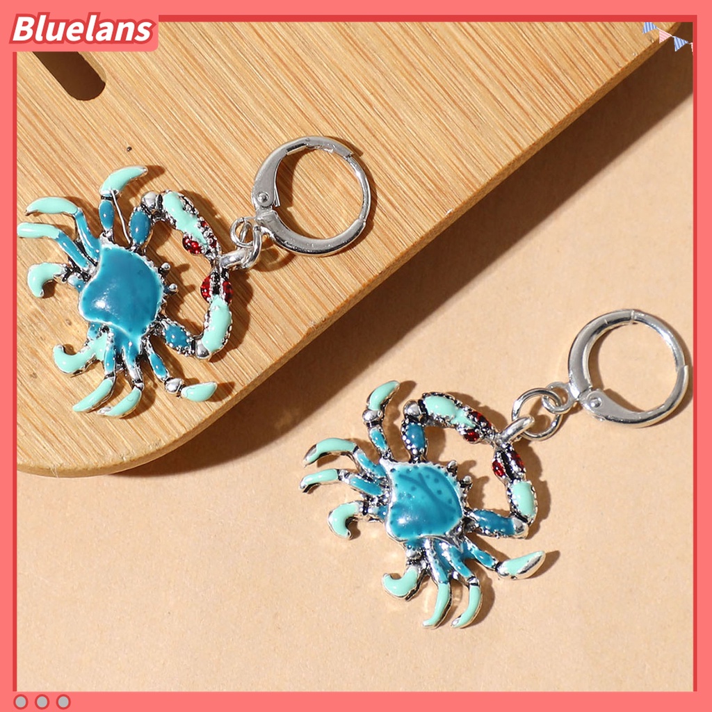 1 Đôi Bông Tai Kim Loại Bóng Hình Con Cua Đáng Yêu 48h