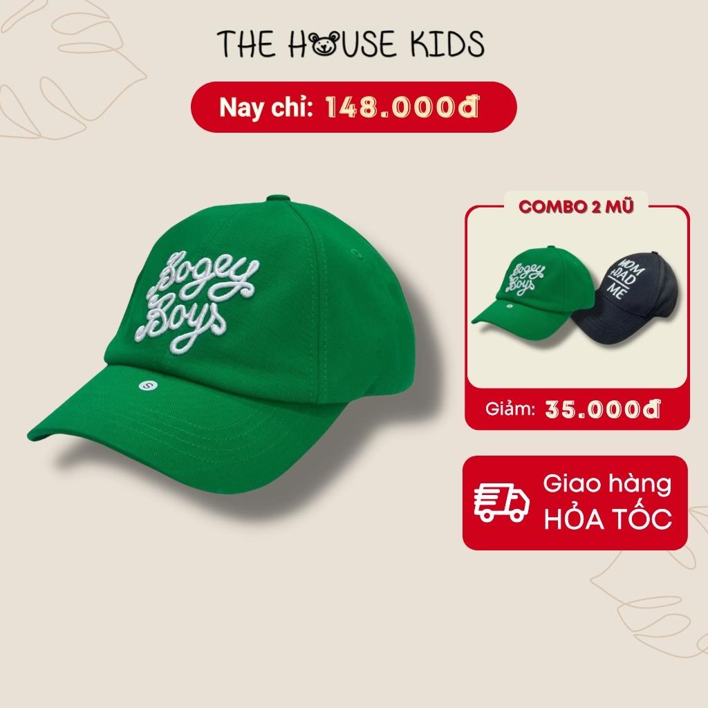 Mũ lưỡi trai cho bé Nón kết trẻ em thêu chữ trắng THE HOUSE KIDS