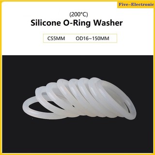 Vòng đệm silicon màu trắng CS5mm OD15 ~ 150mm Vòng đệm silicon O Vòng đệm thực phẩm Vòng đệm cao su cấp cao su Công cụ phân loại VMQ Cách nhiệt