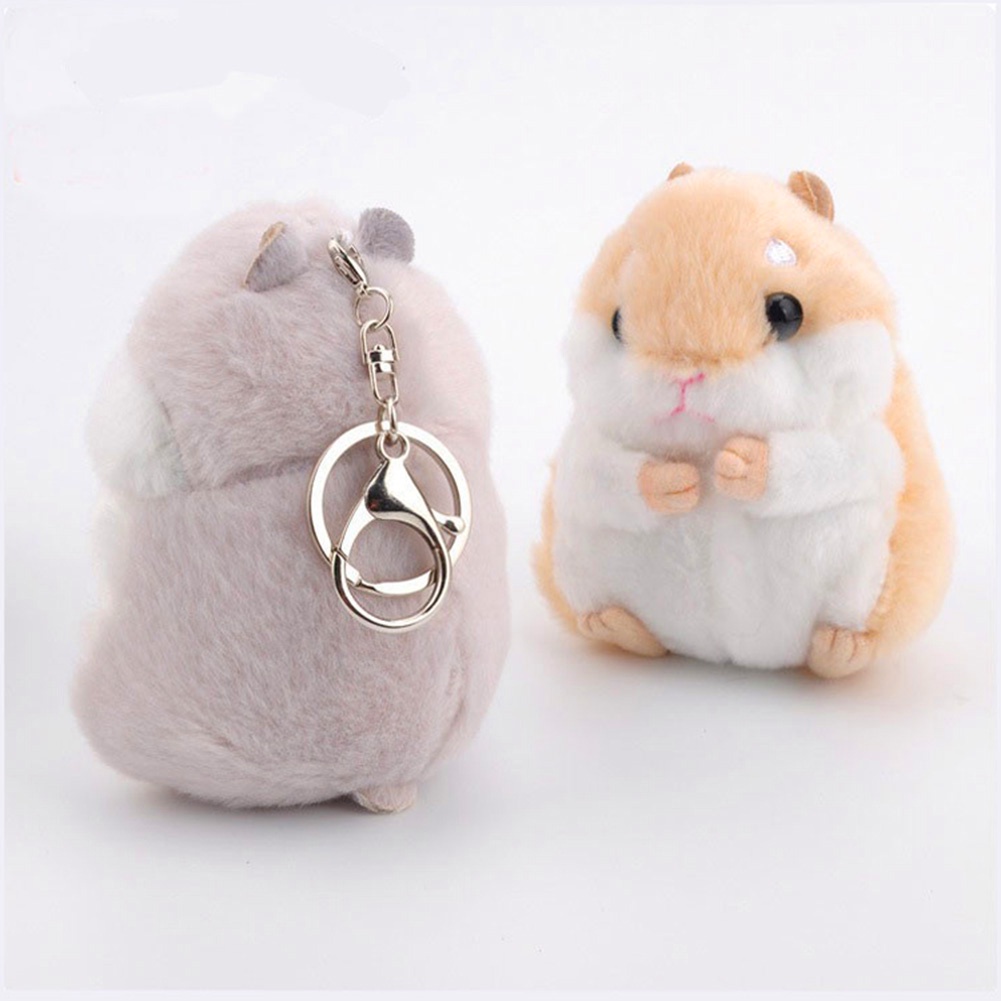 Móc khóa làm bằng kim loại hình chú chuột hamster xinh xắn