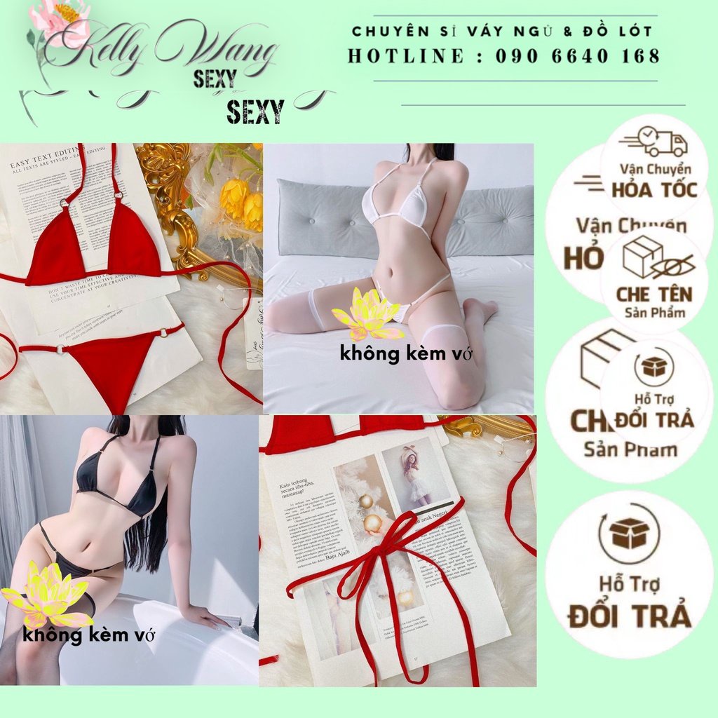 [KELLYWANG]  BK019 Bộ đồ lót lọt khe bikini hai mảnh bốc lửa vải thun su